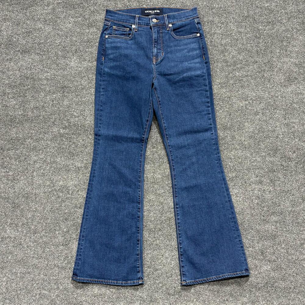 Veronica Beard Jeans Womens 28 Blue Beverly Skinny Flare High Rise Bright Blue
